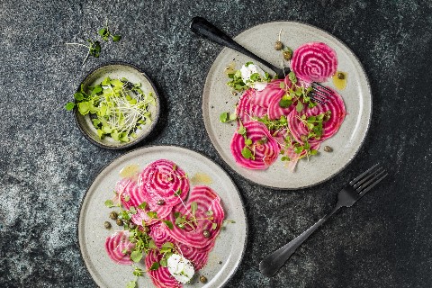 Chioggia beet salad