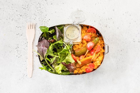 Lunchbox mit Roter Kartoffelstampf
