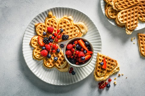Gaufre di mandorle alle bacche