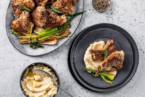 Lamb chops with celeriac & bean puree
