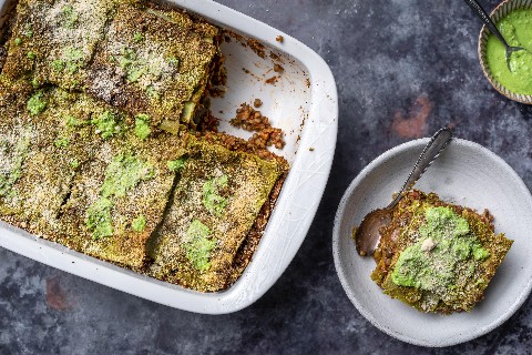 Lasagnes vertes au pesto de chou kale