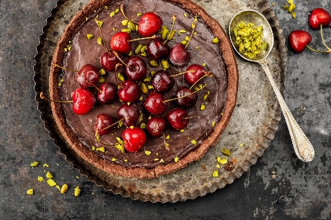 Schokoladen-Kirschen-Tarte