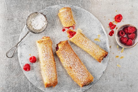 Raspberry and almond sticks