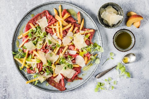Carpaccio de bœuf à la pêche