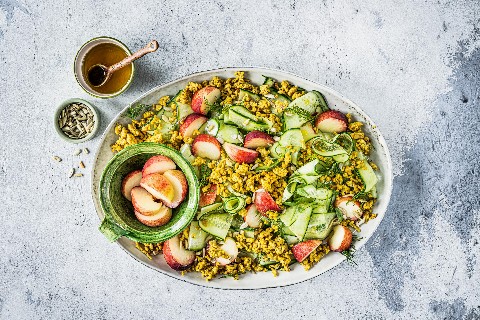 Curried chicken salad with peach