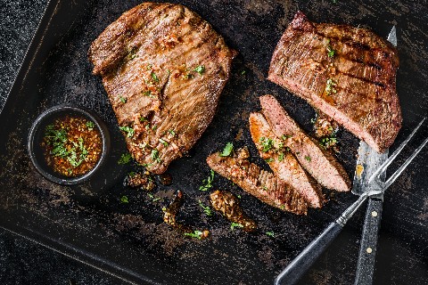 Steak with crying tiger dip