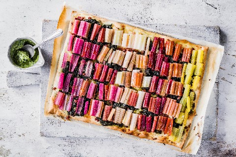 Krautstiel-Flammkuchen