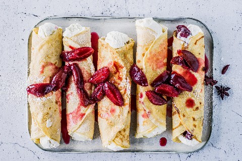 Crêpes à la compote de pruneaux