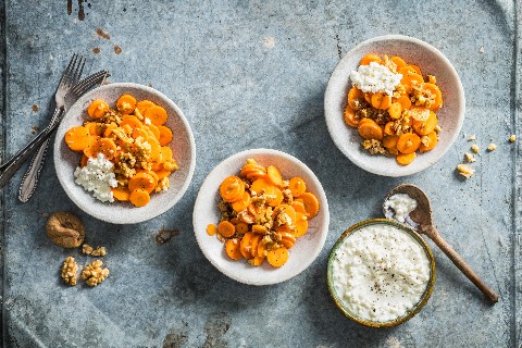 Salade de carottes au cottage cheese