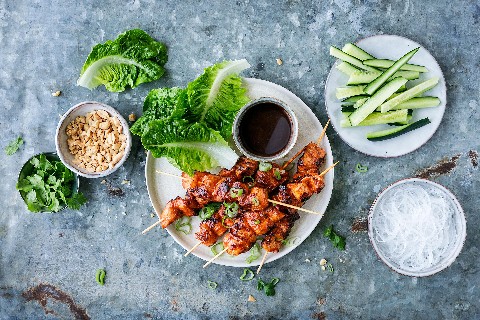 Poulet- Sésame- Wraps de salade coréens