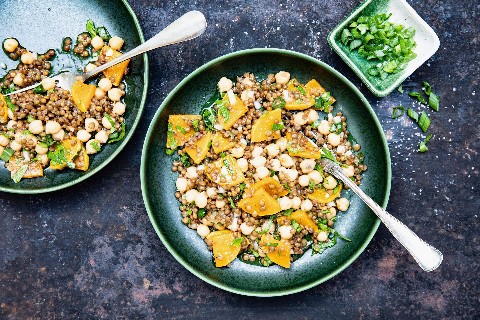 Squash and lentil salad