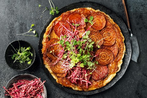 Tarte tatin à la betterave Chioggia