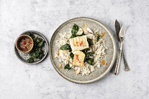 Pesce al chili con riso al cocco