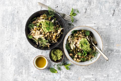 Pollo con fagioli