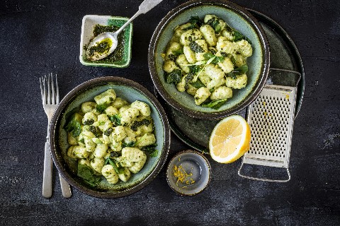 Wild garlic and ricotta gnocchi