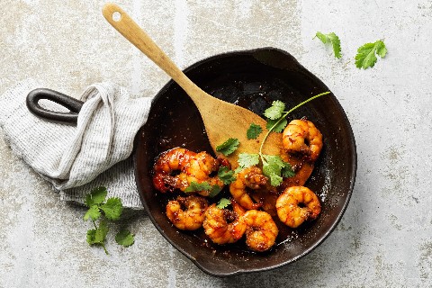 Lemongrass & garlic prawns