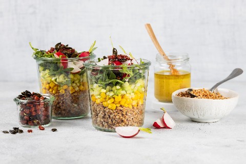 Colourful buckwheat salad