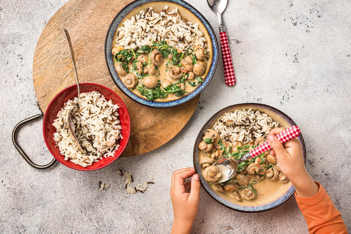 Mushroom and spinach dish - Recipes | little FOOBY