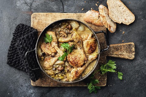 Coq au vin blanc