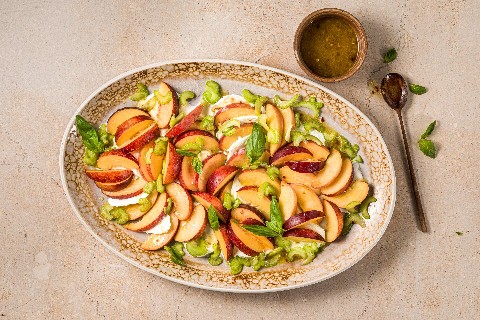 Peach caprese salad