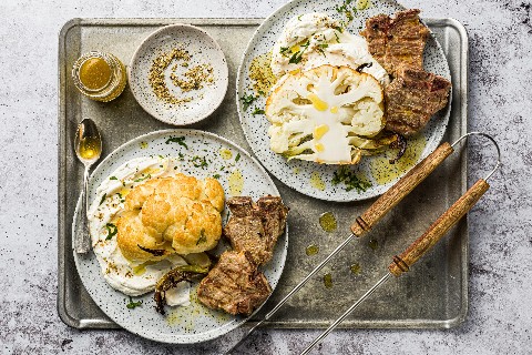 Grilled cauliflower with labneh