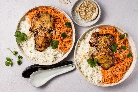 Poulet au soja et salade de carottes