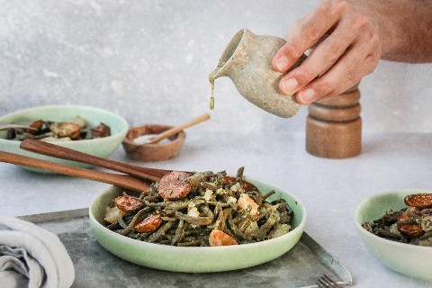 Insalata di fagiolini secchi con pere