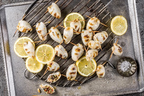 Stuffed grilled calamari