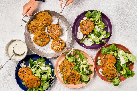 Galettes aux champignons et aux patates douces