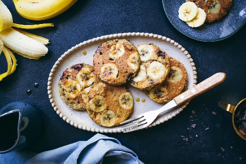 Banana bread pancake con pezzetti di cioccolato