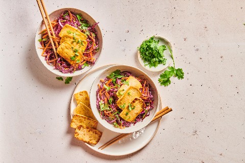 Bowl de chou rouge au tofu