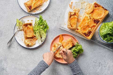 Tarte aux patates douces et aux carottes