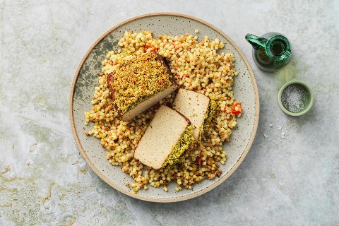 Pistachio-crusted tofu