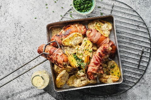 Cervelats mit grilliertem Kartoffelsalat