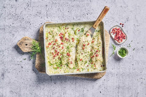 Pangasius fillets with dill cucumbers