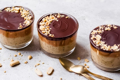 Birchermüesli cacahuètes-caramel-chocolat