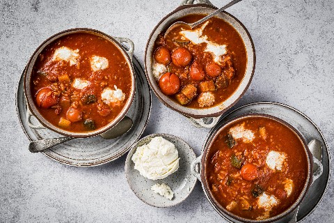 Minestra di riso e pomodoro