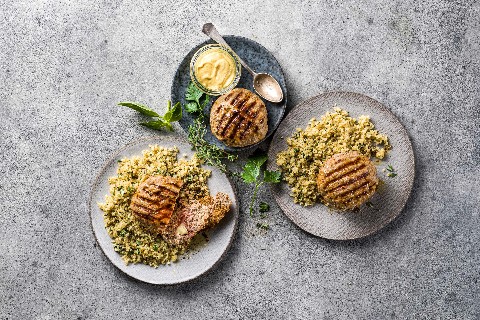 Burgers et quinoa aux herbes
