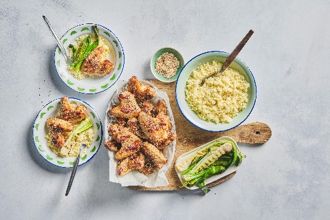 Grilled chicken wings with honey balsamic