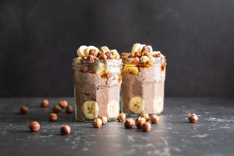 Overnight Oats alle nocciole e al cioccolato
