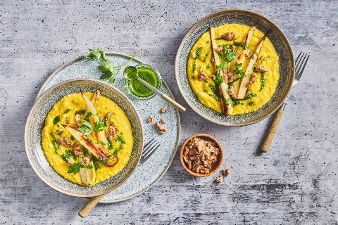 Polenta au maïs et panais grillés