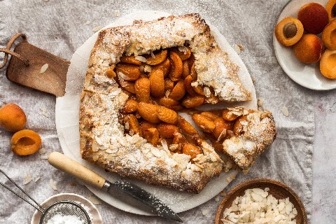 Apricot and almond galette