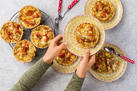 Tartelettes aux marrons et au jambon