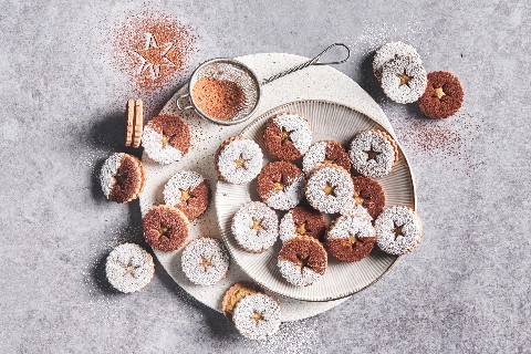 Spitzbuben mit Kaffee-Ganache