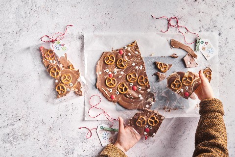 Renna di cioccolato decorato