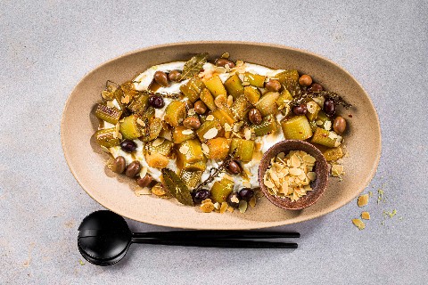 Lauch mit Ricotta und Oliven
