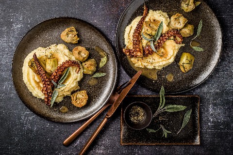 Gebratener Pulpo mit Selleriepüree