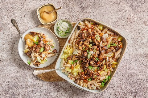 Vegetarian Alpine pasta with mushrooms