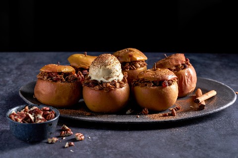 Pommes au four fourrées au granola végane