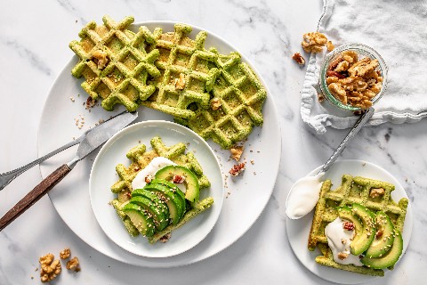 Vegane Broccoli-Spinat-Waffeln